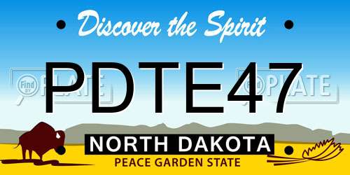PDTE47 North Dakota License Plate