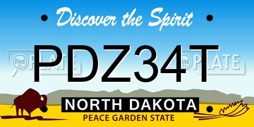 PDZ34T North Dakota License Plate