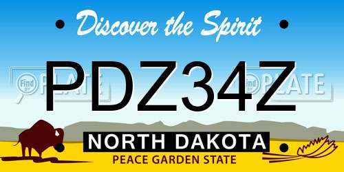 PDZ34Z North Dakota License Plate