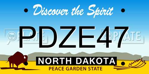 PDZE47 North Dakota License Plate