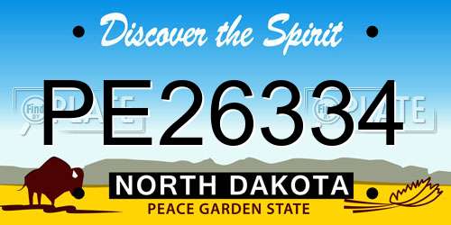 PE26334 North Dakota License Plate