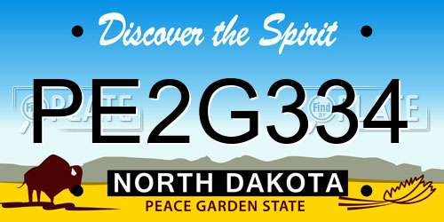 PE2G334 North Dakota License Plate