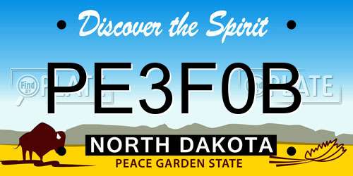 PE3F0B North Dakota License Plate