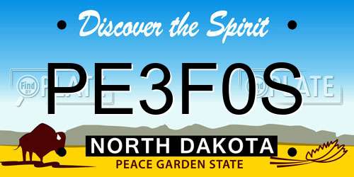 PE3F0S North Dakota License Plate