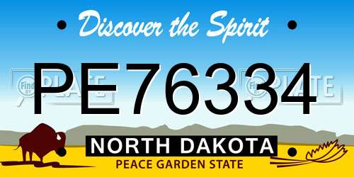 PE76334 North Dakota License Plate