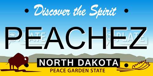 PEACHEZ North Dakota License Plate