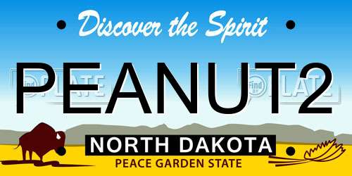 PEANUT2 North Dakota License Plate