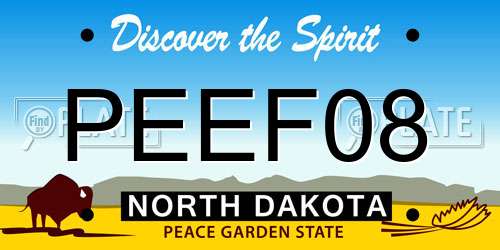 PEEF08 North Dakota License Plate