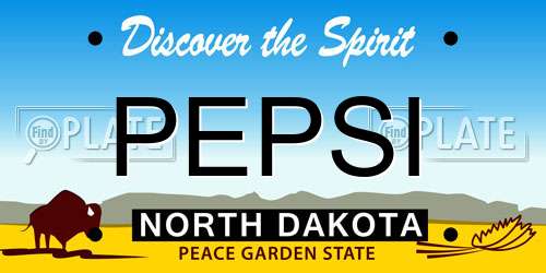 PEPSI North Dakota License Plate