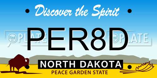 PER8D North Dakota License Plate