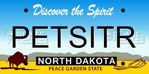 PETSITR North Dakota License Plate