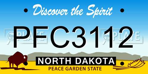 PFC3112 North Dakota License Plate