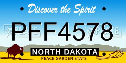PFF4578 North Dakota License Plate