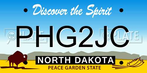 PHG2JC North Dakota License Plate