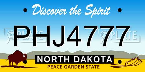 PHJ4777 North Dakota License Plate