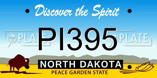 PI395 North Dakota License Plate