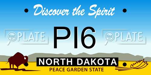 PI6 North Dakota License Plate