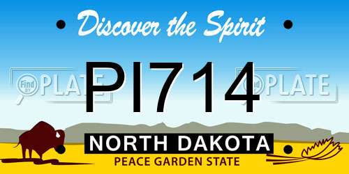 PI714 North Dakota License Plate