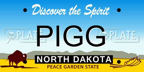 PIGG North Dakota License Plate