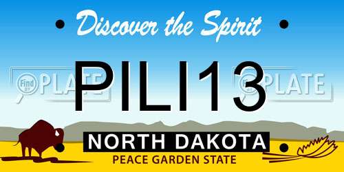 PILI13 North Dakota License Plate