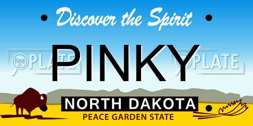 PINKY North Dakota License Plate