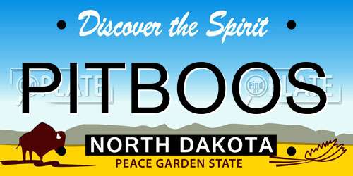 PITBOOS North Dakota License Plate