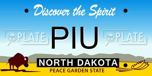 PIU North Dakota License Plate