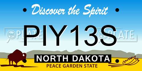 PIY13S North Dakota License Plate