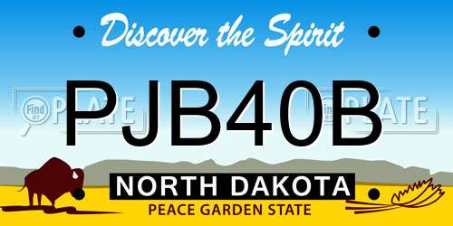 PJB40B North Dakota License Plate