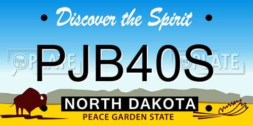 PJB40S North Dakota License Plate