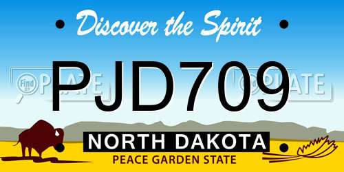 PJD709 North Dakota License Plate