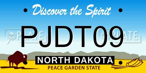 PJDT09 North Dakota License Plate
