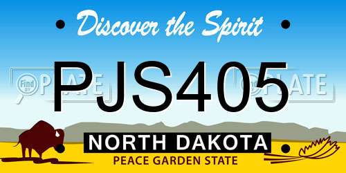PJS405 North Dakota License Plate