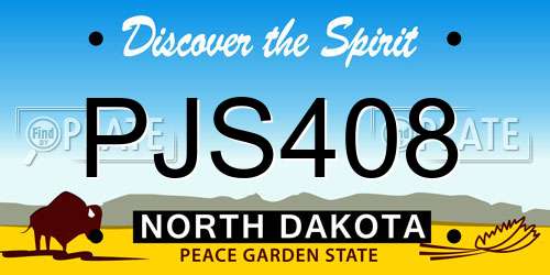 PJS408 North Dakota License Plate
