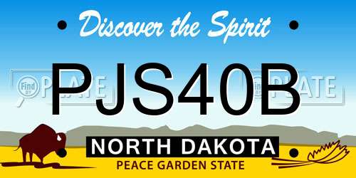 PJS40B North Dakota License Plate