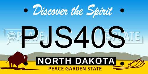 PJS40S North Dakota License Plate