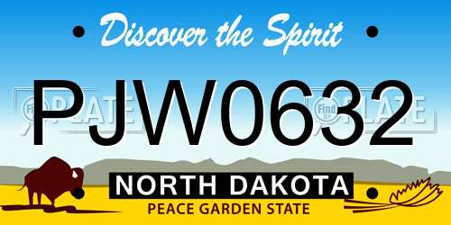 PJW0632 North Dakota License Plate