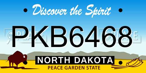 PKB6468 North Dakota License Plate