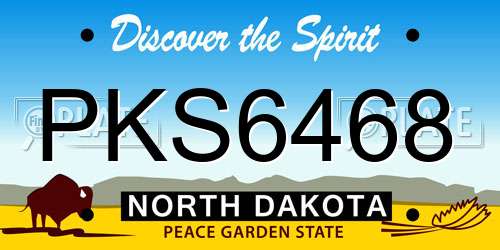 PKS6468 North Dakota License Plate