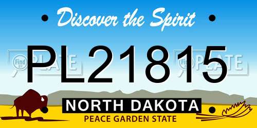 PL21815 North Dakota License Plate