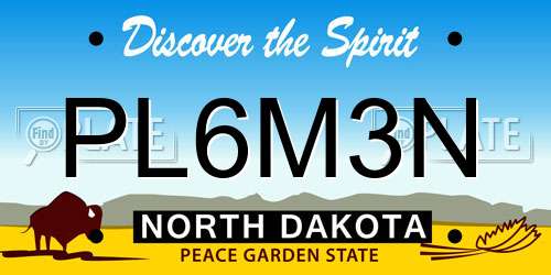 PL6M3N North Dakota License Plate