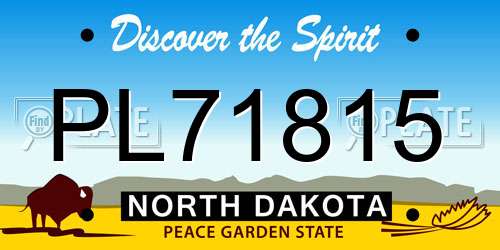 PL71815 North Dakota License Plate