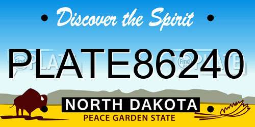PLATE86240 North Dakota License Plate