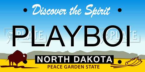 PLAYBOI North Dakota License Plate