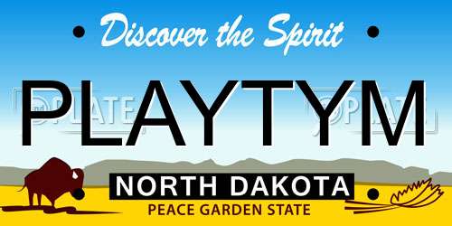 PLAYTYM North Dakota License Plate