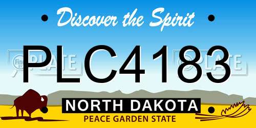 PLC4183 North Dakota License Plate