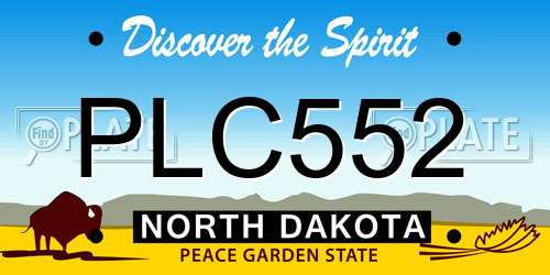 PLC552 North Dakota License Plate