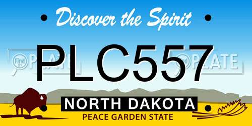 PLC557 North Dakota License Plate