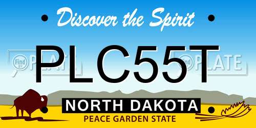 PLC55T North Dakota License Plate
