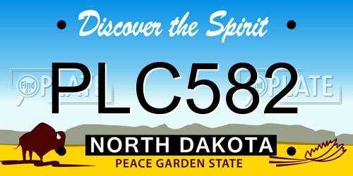 PLC582 North Dakota License Plate